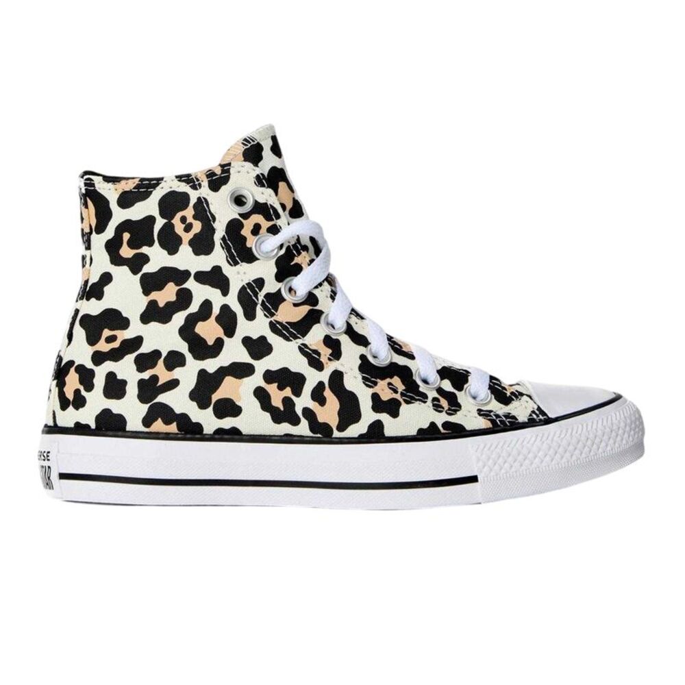 Converse Womens/Ladies Chuck Classic Leopard Print High Top Trainers / White/Bla
